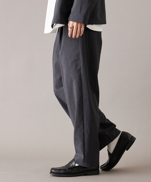 JOURNAL STANDARD（ジャーナルスタンダード）の「”吸水速乾 / 接触冷感” EVALET ストレッチ ウォッシャブル 1タックテーパードパンツ（スラックス・メンズ・ブラック系その他/ベージュ/ダークブルー・SMALL/MEDIUM/LARGE）」の13枚目の写真