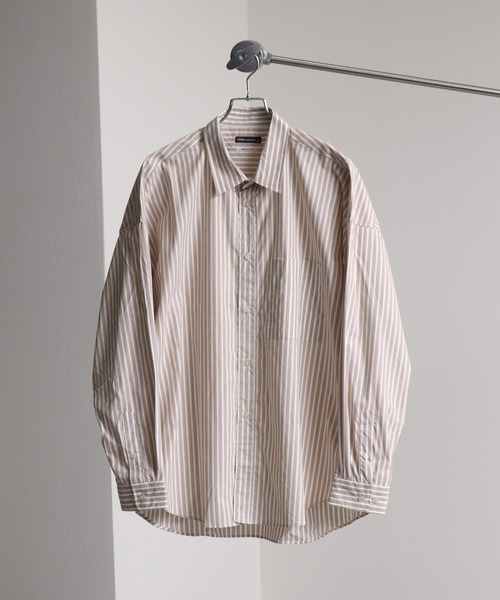 Art re A select（アトリエセレクト）の「【MADE IN JAPAN】オーバーストライプビッグシャツ（シャツ/ブラウス・メンズ・ブルー系その他2/ベージュ系その他/ベージュ系その他2/ブルー系その他・M/L）」の2枚目の写真