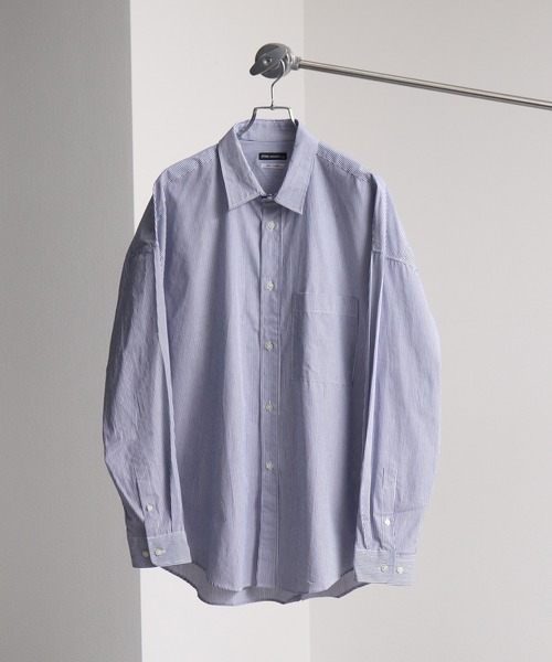 Art re A select（アトリエセレクト）の「【MADE IN JAPAN】オーバーストライプビッグシャツ（シャツ/ブラウス・メンズ・ブルー系その他2/ベージュ系その他/ベージュ系その他2/ブルー系その他・M/L）」の4枚目の写真