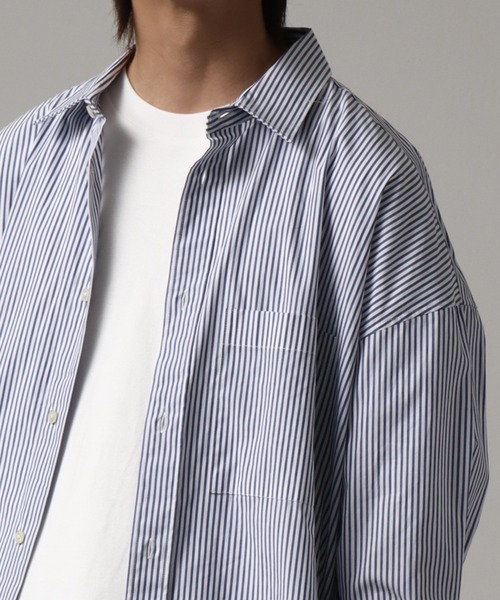 Art re A select（アトリエセレクト）の「【MADE IN JAPAN】オーバーストライプビッグシャツ（シャツ/ブラウス・メンズ・ブルー系その他2/ベージュ系その他/ベージュ系その他2/ブルー系その他・M/L）」の12枚目の写真