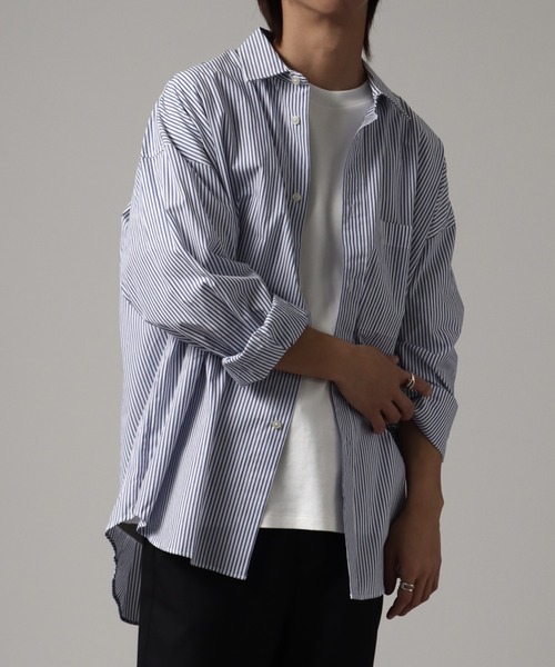Art re A select（アトリエセレクト）の「【MADE IN JAPAN】オーバーストライプビッグシャツ（シャツ/ブラウス・メンズ・ブルー系その他2/ベージュ系その他/ベージュ系その他2/ブルー系その他・M/L）」の18枚目の写真