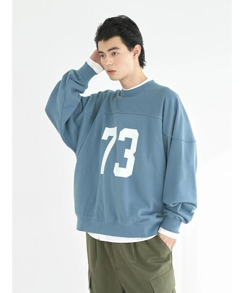 CRAFT STANDARD BOUTIQUE（クラフトスタンダードブティック）の「ヘビーウェイトオーバーダイ　フットボールスウェット（スウェット・メンズ・ブルー/チャコールグレー/アイボリー・XL/L/M）」の8枚目の写真