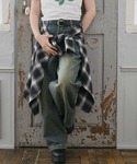 SPINNS Denim pants "ヴィンテージライク タック入りオーバーダイワイドデニムパンツ"