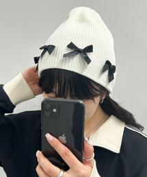 WEGO（ウィゴー）の「WEGO/リボンシングルニットワッチ（ニットキャップ/ビーニー・レディース）」