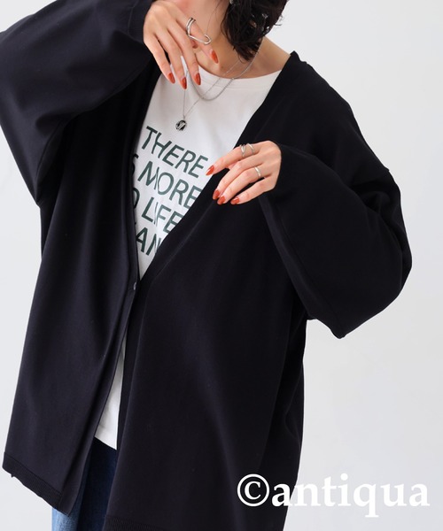 antiqua（アンティカ）の「UVカット接触冷感ニットカーディガン（カーディガン/ボレロ・レディース・イエロー系その他/ブラック/ブルー/ベージュ・FREE）」の6枚目の写真