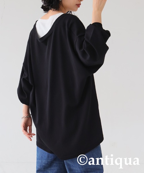 antiqua（アンティカ）の「UVカット接触冷感ニットカーディガン（カーディガン/ボレロ・レディース・イエロー系その他/ブラック/ブルー/ベージュ・FREE）」の5枚目の写真