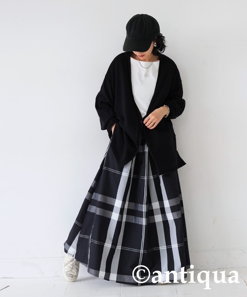 antiqua（アンティカ）の「UVカット接触冷感ニットカーディガン（カーディガン/ボレロ・レディース・イエロー系その他/ブラック/ブルー/ベージュ・FREE）」の8枚目の写真