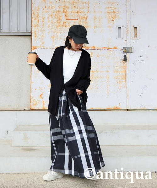 antiqua（アンティカ）の「UVカット接触冷感ニットカーディガン（カーディガン/ボレロ・レディース・イエロー系その他/ブラック/ブルー/ベージュ・FREE）」の10枚目の写真