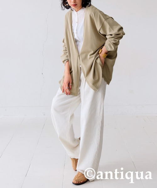 antiqua（アンティカ）の「UVカット接触冷感ニットカーディガン（カーディガン/ボレロ・レディース・イエロー系その他/ブラック/ブルー/ベージュ・FREE）」の12枚目の写真