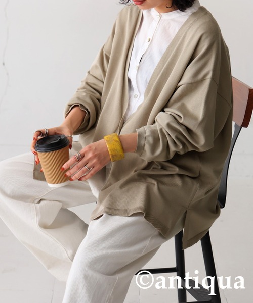 antiqua（アンティカ）の「UVカット接触冷感ニットカーディガン（カーディガン/ボレロ・レディース・イエロー系その他/ブラック/ブルー/ベージュ・FREE）」の13枚目の写真