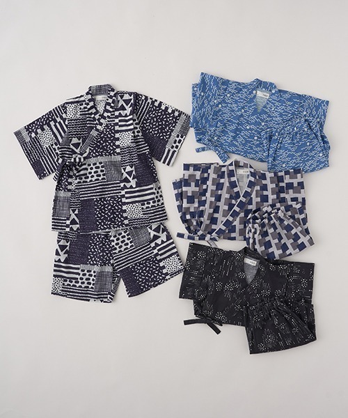 b・ROOM（ビールーム）の「ゆったりシルエットで着やすい甚平（浴衣・キッズ・ライトグレー/グレイッシュブルー/ネイビー/ブラック・100cm/130cm/120cm/110cm）」の14枚目の写真