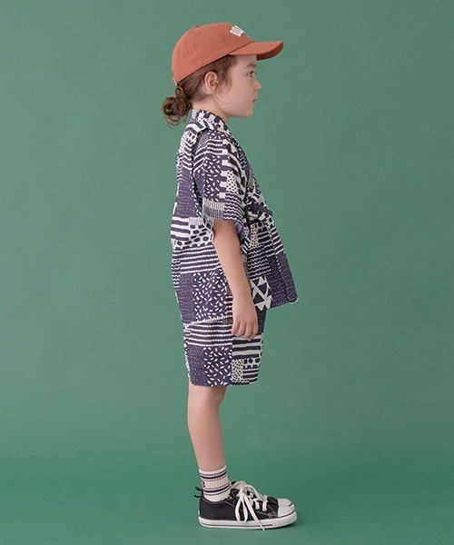 b・ROOM（ビールーム）の「ゆったりシルエットで着やすい甚平（浴衣・キッズ・ライトグレー/グレイッシュブルー/ネイビー/ブラック・100cm/130cm/120cm/110cm）」の10枚目の写真