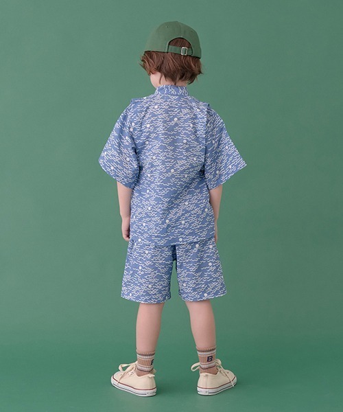 b・ROOM（ビールーム）の「ゆったりシルエットで着やすい甚平（浴衣・キッズ・ライトグレー/グレイッシュブルー/ネイビー/ブラック・100cm/130cm/120cm/110cm）」の11枚目の写真