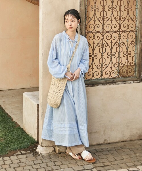 セール】インドボイル 襟ギャザーワンピース（ワンピース）｜FREAK'S