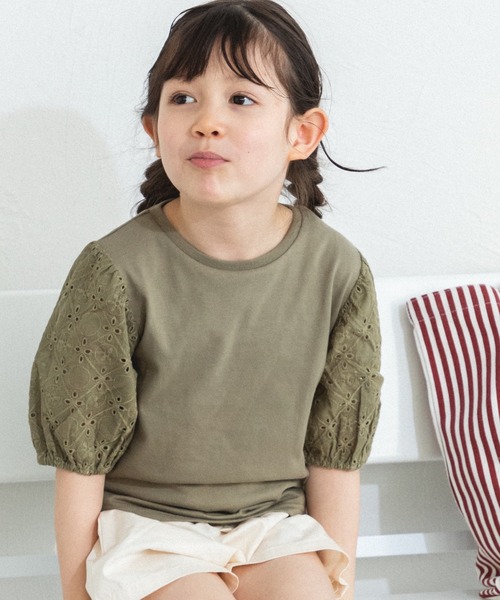 最新発見 セール】レースパフスリーブ 半袖Tシャツ（Tシャツ/カットソー トップス
