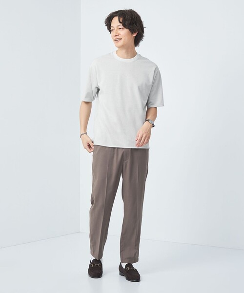 green label relaxing(グリーンレーベルリラクシング)の「クリーン ダブルフェイス クルーネック カットソー -抗菌-(Tシャツ/カットソー・メンズ・グレー/ホワイト/ケリー/ネイビー・M/XL/S/L)」の11枚目の写真