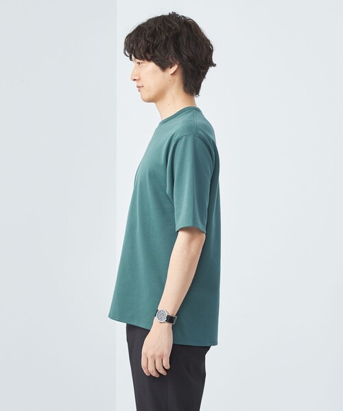 green label relaxing(グリーンレーベルリラクシング)の「クリーン ダブルフェイス クルーネック カットソー -抗菌-(Tシャツ/カットソー・メンズ・グレー/ホワイト/ケリー/ネイビー・M/XL/S/L)」の7枚目の写真