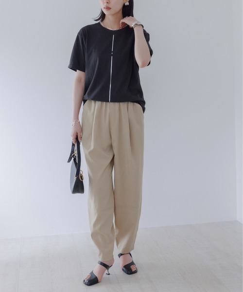 新品 エイミーロウ リラックスカーブパンツ ブラック Eimee Law（エイミーロウ）の「スラックスカーブパンツ（その他