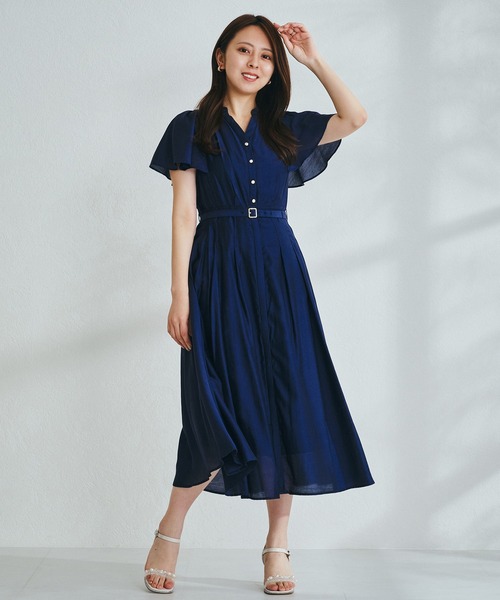タグ付き新品未使用 シアーカラーシャツワンピース ネイビー M misch MISCH MASCH(ミッシュマッシュ)の「□2024春夏新作□シアー