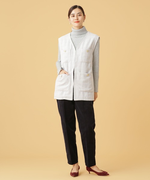 Apo(s)ture(アポスチャー)の「NORAH-001/コーデュロイテーパードパンツ(その他パンツ・レディース・ネイビー/ベージュ/ホワイト/カーキ・XS/S/M/L/XL)」の4枚目の写真