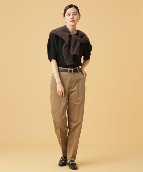 Apo(s)ture(アポスチャー)の「NORAH-001/コーデュロイテーパードパンツ(その他パンツ・レディース・ネイビー/ベージュ/ホワイト/カーキ・XS/S/M/L/XL)」の16枚目の写真