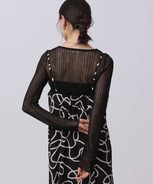 GALLEST（ギャレスト）の「◆針抜きシアーリブニット（Tシャツ/カットソー・レディース・ブラック/グリーン/ホワイト系/ライトイエロー系・38）」の18枚目の写真