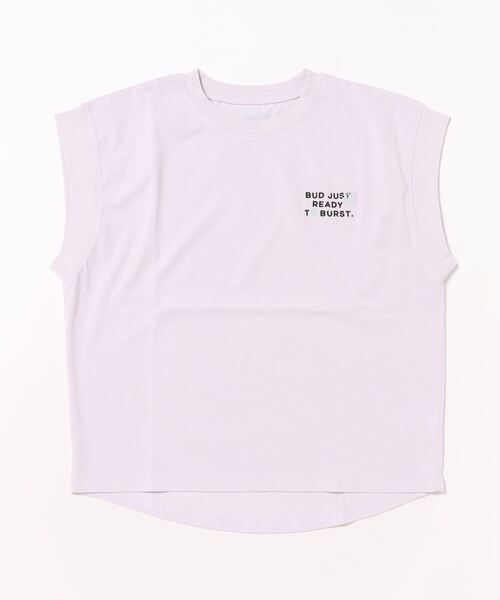 repipi armario（レピピ アルマリオ）の「【接触冷感】COOLソデリブキリカエＴ（Tシャツ/カットソー・キッズ・スミクロ/パープル/イエロー/コーラル/ホワイト/ライム/ブルー/ピンク/ライトパープル・SMALL/MEDIUM/LARGE）」の6枚目の写真