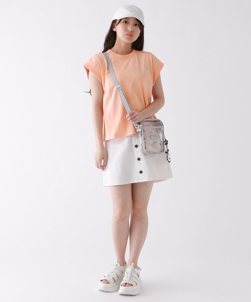 repipi armario（レピピ アルマリオ）の「【接触冷感】COOLソデリブキリカエＴ（Tシャツ/カットソー・キッズ・スミクロ/パープル/イエロー/コーラル/ホワイト/ライム/ブルー/ピンク/ライトパープル・SMALL/MEDIUM/LARGE）」の14枚目の写真