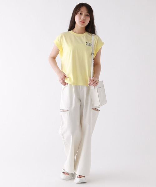 repipi armario（レピピ アルマリオ）の「【接触冷感】COOLソデリブキリカエＴ（Tシャツ/カットソー・キッズ・スミクロ/パープル/イエロー/コーラル/ホワイト/ライム/ブルー/ピンク/ライトパープル・SMALL/MEDIUM/LARGE）」の15枚目の写真