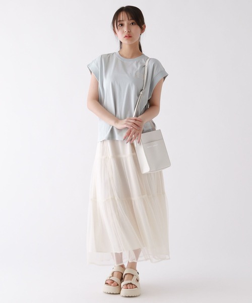 repipi armario（レピピ アルマリオ）の「【接触冷感】COOLソデリブキリカエＴ（Tシャツ/カットソー・キッズ・スミクロ/パープル/イエロー/コーラル/ホワイト/ライム/ブルー/ピンク/ライトパープル・SMALL/MEDIUM/LARGE）」の17枚目の写真