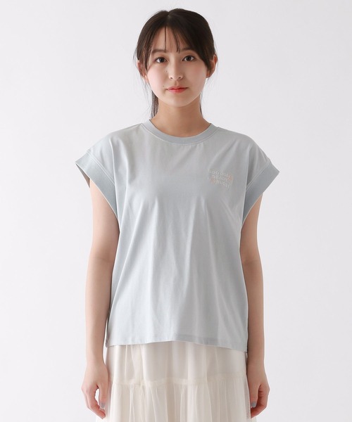 repipi armario（レピピ アルマリオ）の「【接触冷感】COOLソデリブキリカエＴ（Tシャツ/カットソー・キッズ・スミクロ/パープル/イエロー/コーラル/ホワイト/ライム/ブルー/ピンク/ライトパープル・SMALL/MEDIUM/LARGE）」の20枚目の写真