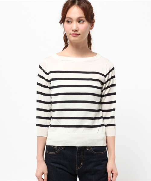 CIAOPANIC TYPY（チャオパニックティピー）の「レコントリップボーダーニット（ニット/セーター・レディース・ホワイト/ネイビー・FREE）」の3枚目の写真