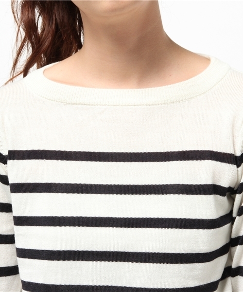 CIAOPANIC TYPY（チャオパニックティピー）の「レコントリップボーダーニット（ニット/セーター・レディース・ホワイト/ネイビー・FREE）」の6枚目の写真