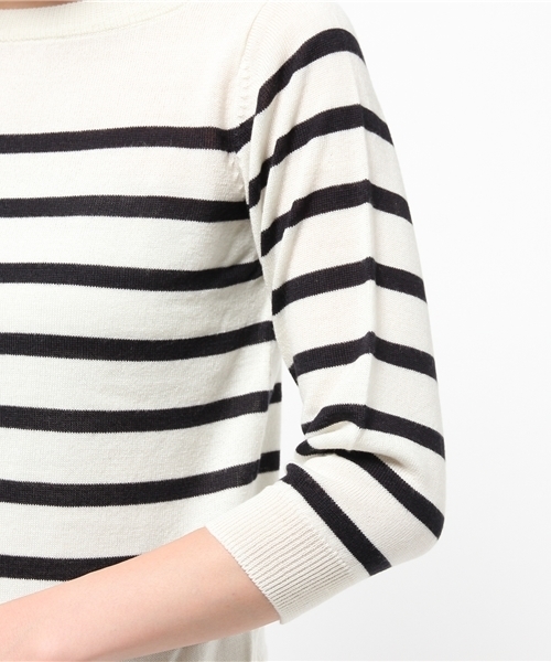 CIAOPANIC TYPY（チャオパニックティピー）の「レコントリップボーダーニット（ニット/セーター・レディース・ホワイト/ネイビー・FREE）」の7枚目の写真