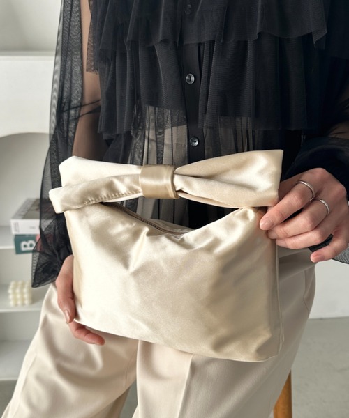 セール】リボンモチーフ スクエアハンドバッグ（ハンドバッグ）｜CLEA