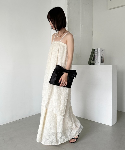 CLEA(クレア)の「リボンモチーフ スクエアハンドバッグ(ハンドバッグ・レディース・ブラック/ゴールド/ブラック系その他/ホワイト系その他・FREE)」の9枚目の写真