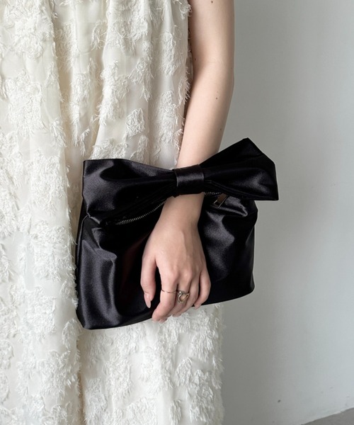 CLEA(クレア)の「リボンモチーフ スクエアハンドバッグ(ハンドバッグ・レディース・ブラック/ゴールド/ブラック系その他/ホワイト系その他・FREE)」の20枚目の写真