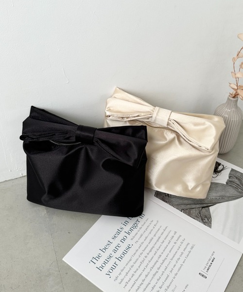 CLEA(クレア)の「リボンモチーフ スクエアハンドバッグ(ハンドバッグ・レディース・ブラック/ゴールド/ブラック系その他/ホワイト系その他・FREE)」の21枚目の写真