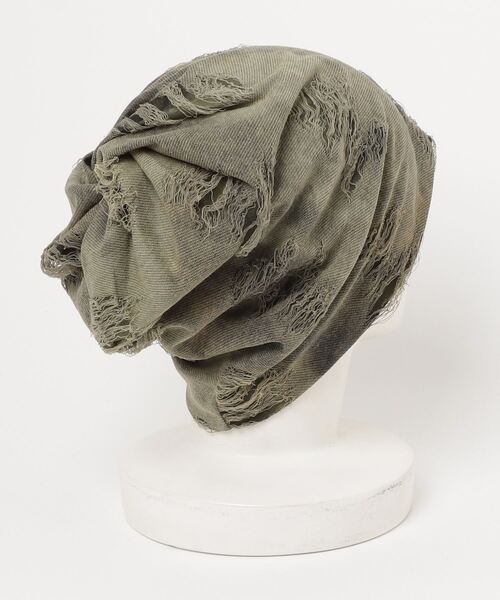 XU（エックスユー）の「ストリートファッション XU エックスユー tie-dye damage beanie ニット帽 ビーニー ダメージビーニー タイダイ柄帽子 グランジ 韓国ファッション 韓国ストリート（ニットキャップ/ビーニー・メンズ・カーキ/ダークグレー・ONE SIZE）」の11枚目の写真