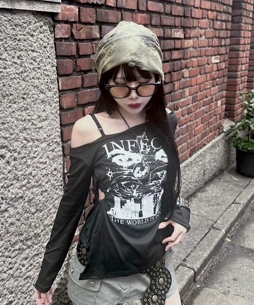 XU（エックスユー）の「ストリートファッション XU エックスユー tie-dye damage beanie ニット帽 ビーニー ダメージビーニー タイダイ柄帽子 グランジ 韓国ファッション 韓国ストリート（ニットキャップ/ビーニー・メンズ・カーキ/ダークグレー・ONE SIZE）」の10枚目の写真