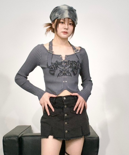 XU（エックスユー）の「ストリートファッション XU エックスユー tie-dye damage beanie ニット帽 ビーニー ダメージビーニー タイダイ柄帽子 グランジ 韓国ファッション 韓国ストリート（ニットキャップ/ビーニー・メンズ・カーキ/ダークグレー・ONE SIZE）」の3枚目の写真