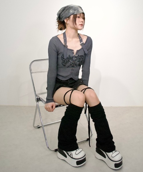 XU（エックスユー）の「ストリートファッション XU エックスユー tie-dye damage beanie ニット帽 ビーニー ダメージビーニー タイダイ柄帽子 グランジ 韓国ファッション 韓国ストリート（ニットキャップ/ビーニー・メンズ・カーキ/ダークグレー・ONE SIZE）」の4枚目の写真