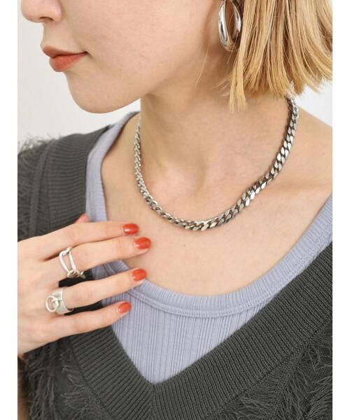 Samansa Mos2 blue（サマンサモスモスブルー）の「ランダムテレコタンク（Tシャツ/カットソー・レディース・オフホワイト/ブルー/チャコールグレー・F）」の3枚目の写真