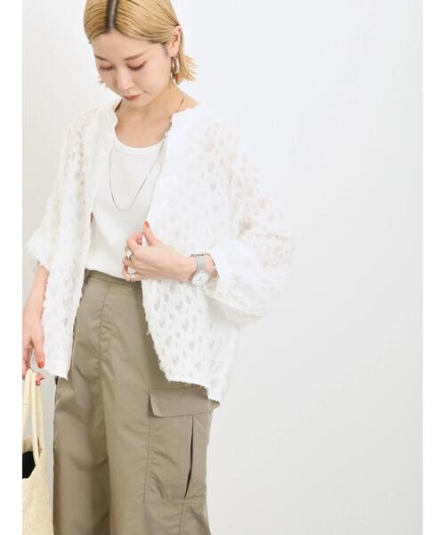 Samansa Mos2 blue（サマンサモスモスブルー）の「ランダムテレコタンク（Tシャツ/カットソー・レディース・オフホワイト/ブルー/チャコールグレー・F）」の10枚目の写真