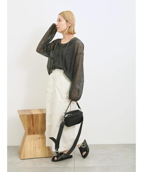 Samansa Mos2 blue（サマンサモスモスブルー）の「ランダムテレコタンク（Tシャツ/カットソー・レディース・オフホワイト/ブルー/チャコールグレー・F）」の19枚目の写真