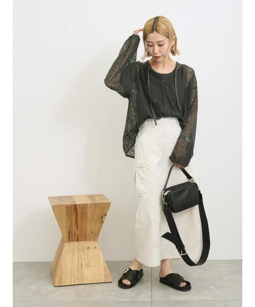 Samansa Mos2 blue（サマンサモスモスブルー）の「ランダムテレコタンク（Tシャツ/カットソー・レディース・オフホワイト/ブルー/チャコールグレー・F）」の20枚目の写真