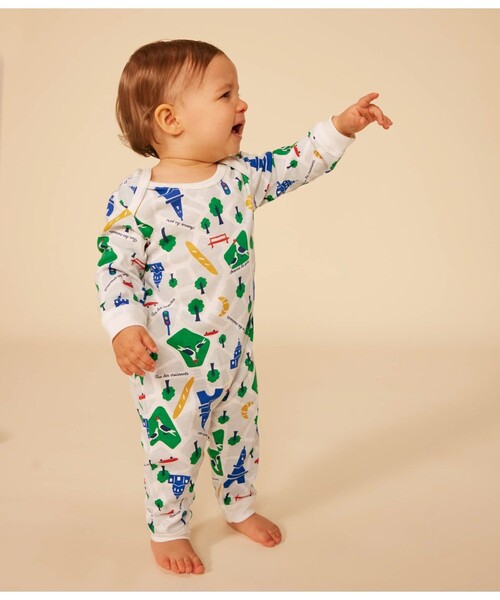 【セール】プリント足なしロンパース（ロンパース）｜PETIT BATEAU（プチバトー）