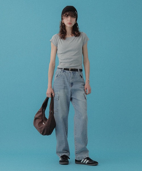 DISPATCHER NO.8（ディスパッチャーナンバーエイト）の「ボートネックコンパクトTEE（Tシャツ/カットソー・レディース・オフホワイト/アッシュ/ブラック・ONE SIZE）」の5枚目の写真