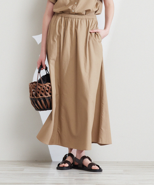 MELROSE claire(メルローズ クレール)の「【広がりすぎない大人の6枚接ぎロングスカート】(スカート・レディース・ベージュ/イエロー/ブラック・3/2)」の10枚目の写真