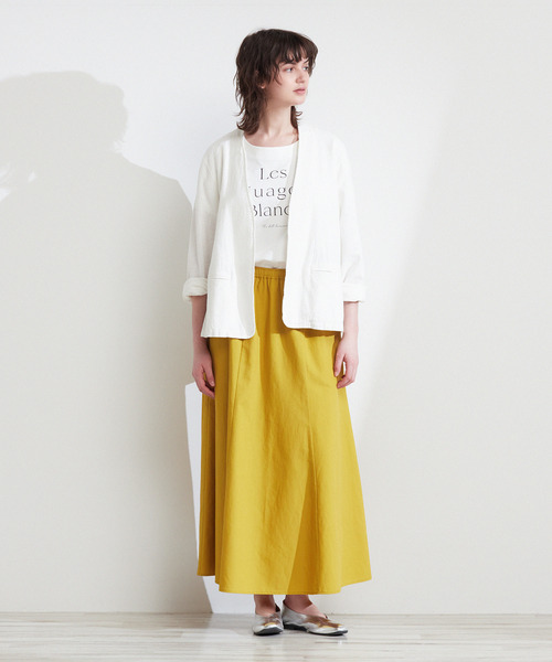 MELROSE claire(メルローズ クレール)の「【広がりすぎない大人の6枚接ぎロングスカート】(スカート・レディース・ベージュ/イエロー/ブラック・3/2)」の15枚目の写真